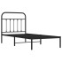 Estructura cama sin colchón con cabecero metal negro 90x200