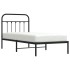 Estructura cama sin colchón con cabecero metal negro 90x200