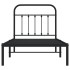 Estructura cama sin colchón con cabecero metal negro 90x200