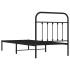 Estructura cama sin colchón con cabecero metal negro 90x200