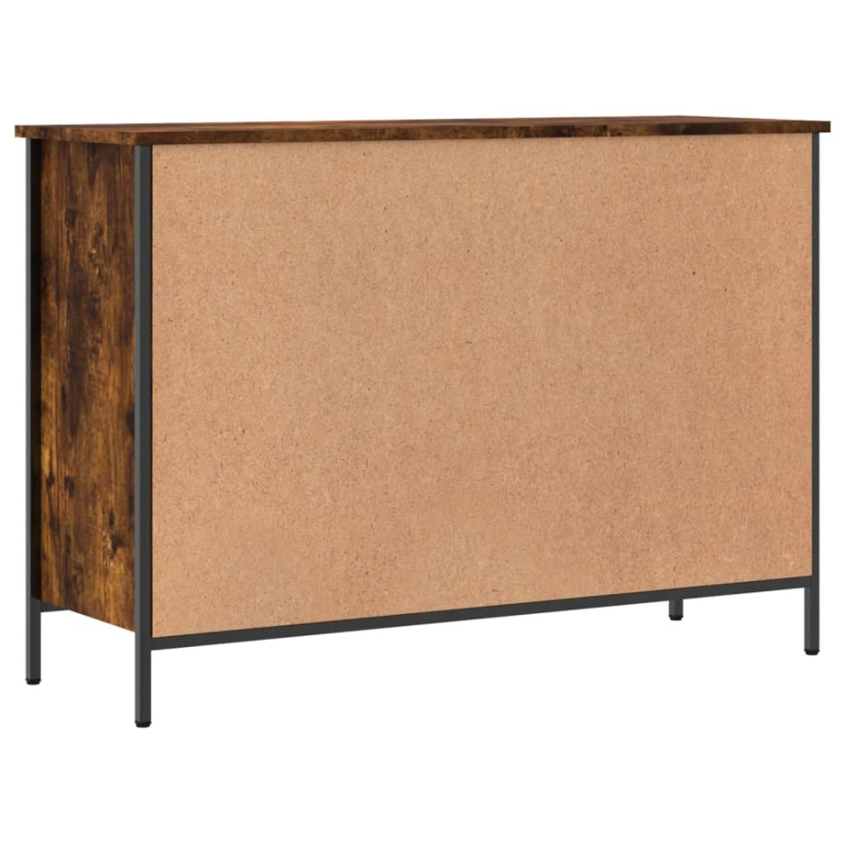 Zapatero madera de ingeniería roble ahumado 100x35x70