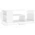 Mesa de centro madera contrachapada blanco brillo 100x50x40