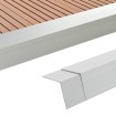 Moldura de ángulo de porche aluminio 5 unidades 170 cm plateado