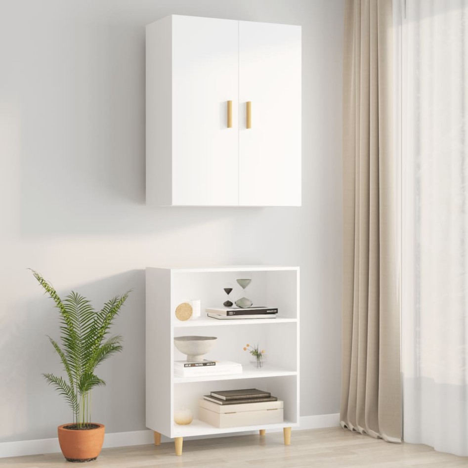Armario de pared colgante blanco 69,5x34x90
