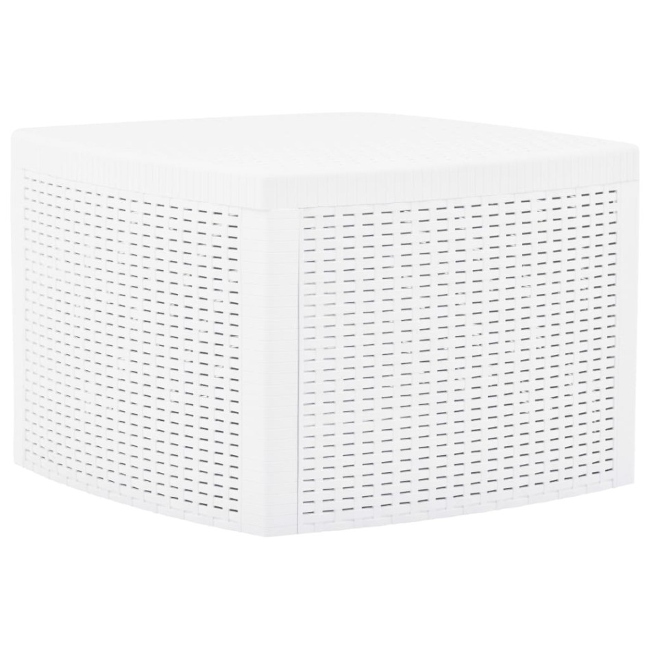 Mesa auxiliar de plástico blanco 54x54x36,5