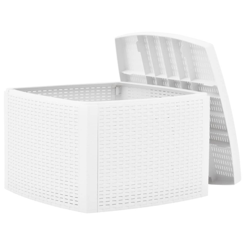Mesa auxiliar de plástico blanco 54x54x36,5
