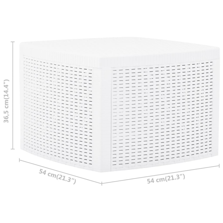 Mesa auxiliar de plástico blanco 54x54x36,5