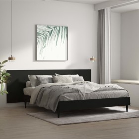 Cabecero de cama pared madera contrachapada negro