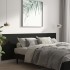 Cabecero de cama pared madera contrachapada negro