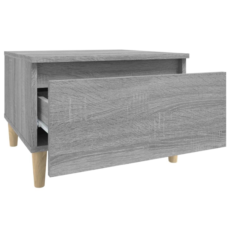 Mesas auxiliares 2 uds contrachapada gris Sonoma 50x46x35
