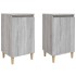 Mesitas de noche 2 uds madera contrachapada gris 40x35x70