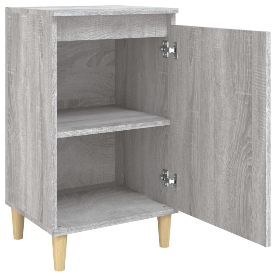 Mesitas de noche 2 uds madera contrachapada gris 40x35x70