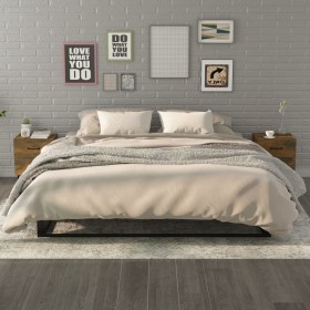 Mesitas de noche 2 unidades color roble ahumado 40x35x47,5