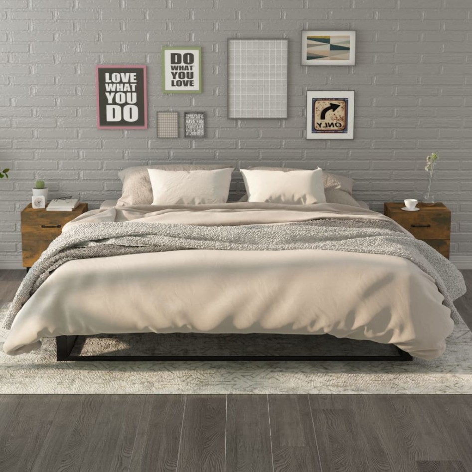 Mesitas de noche 2 unidades color roble ahumado 40x35x47,5