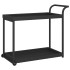 Carrito de bar ratán sintético negro 100x45x83