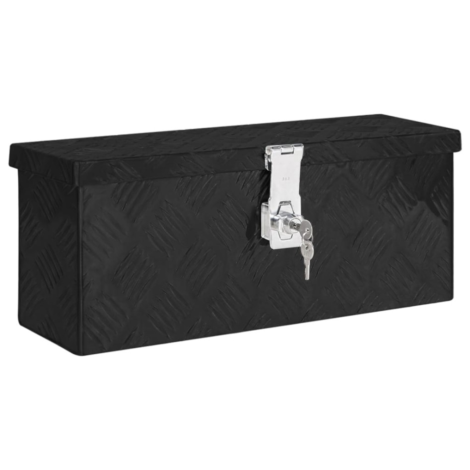 Caja de almacenaje de aluminio negro 50x15x20,5
