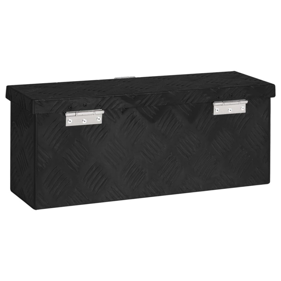 Caja de almacenaje de aluminio negro 50x15x20,5