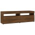 Mueble de TV con luces LED marrón roble 120x35x40