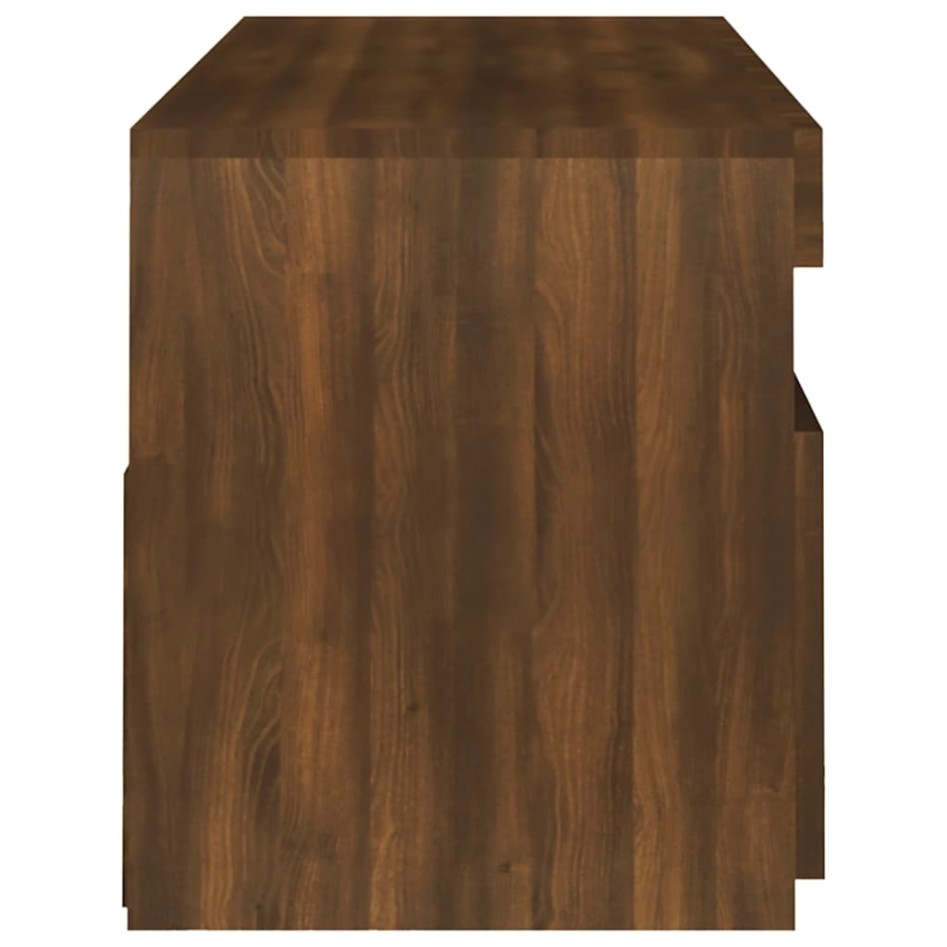 Mueble de TV con luces LED marrón roble 120x35x40