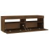 Mueble de TV con luces LED marrón roble 120x35x40