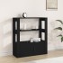 Aparador de madera contrachapada negro 80x30x90
