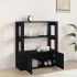 Aparador de madera contrachapada negro 80x30x90