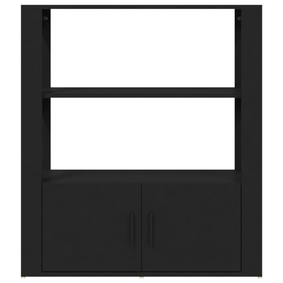 Aparador de madera contrachapada negro 80x30x90