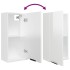 Armario de baño de pared blanco brillo 32x20x67