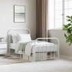 Estructura cama sin colchón con estribo metal blanco 90x190 cm