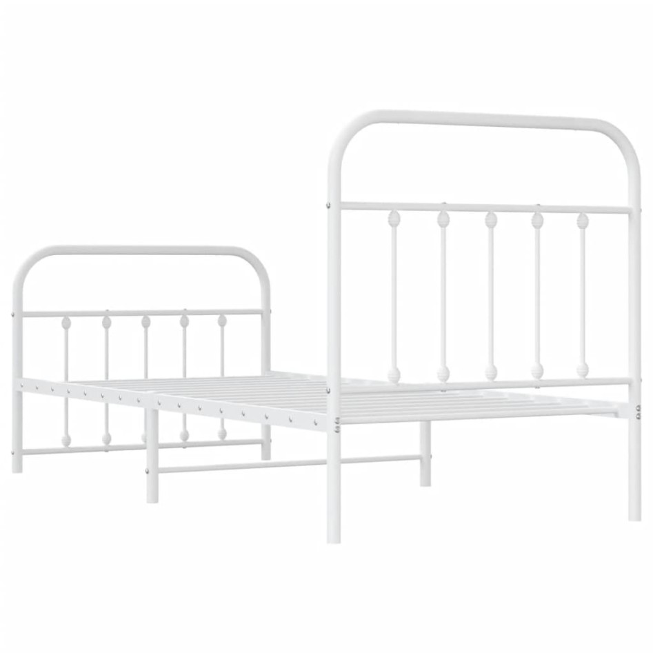 Estructura cama sin colchón con estribo metal blanco 90x190
