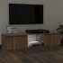 Mueble de TV con luces LED marrón roble 120x30x35,5