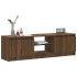 Mueble de TV con luces LED marrón roble 120x30x35,5