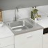 Fregadero de cocina con escurridor acero inox 600x600x155