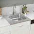 Fregadero de cocina con escurridor acero inox 600x600x155