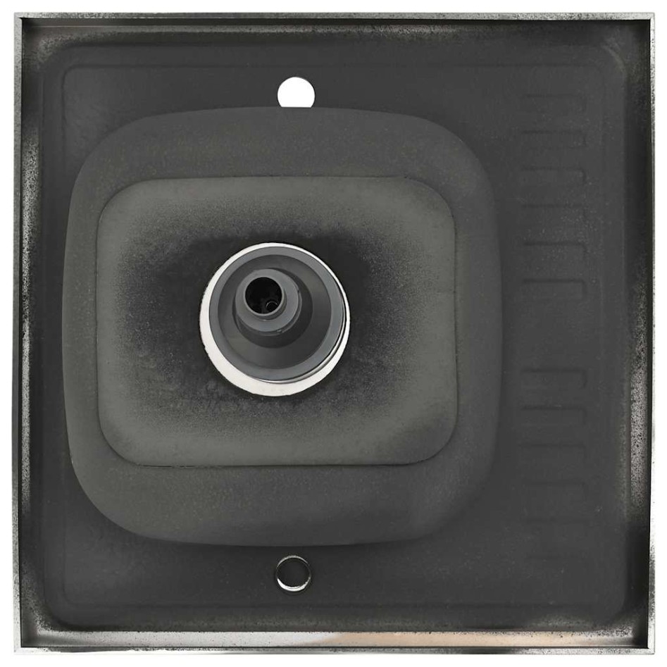 Fregadero de cocina con escurridor acero inox 600x600x155