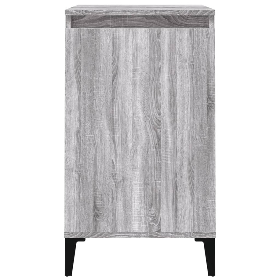 Mesitas de noche 2 uds madera contrachapada gris 40x35x70