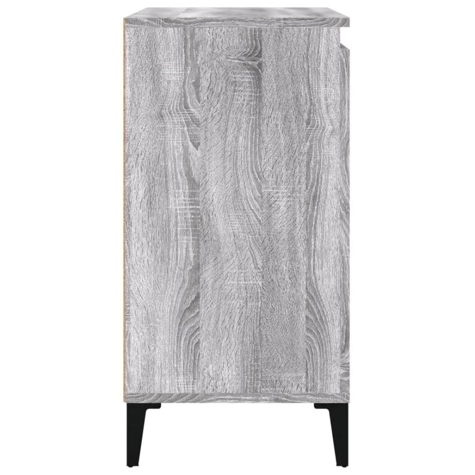 Mesitas de noche 2 uds madera contrachapada gris 40x35x70