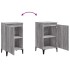 Mesitas de noche 2 uds madera contrachapada gris 40x35x70