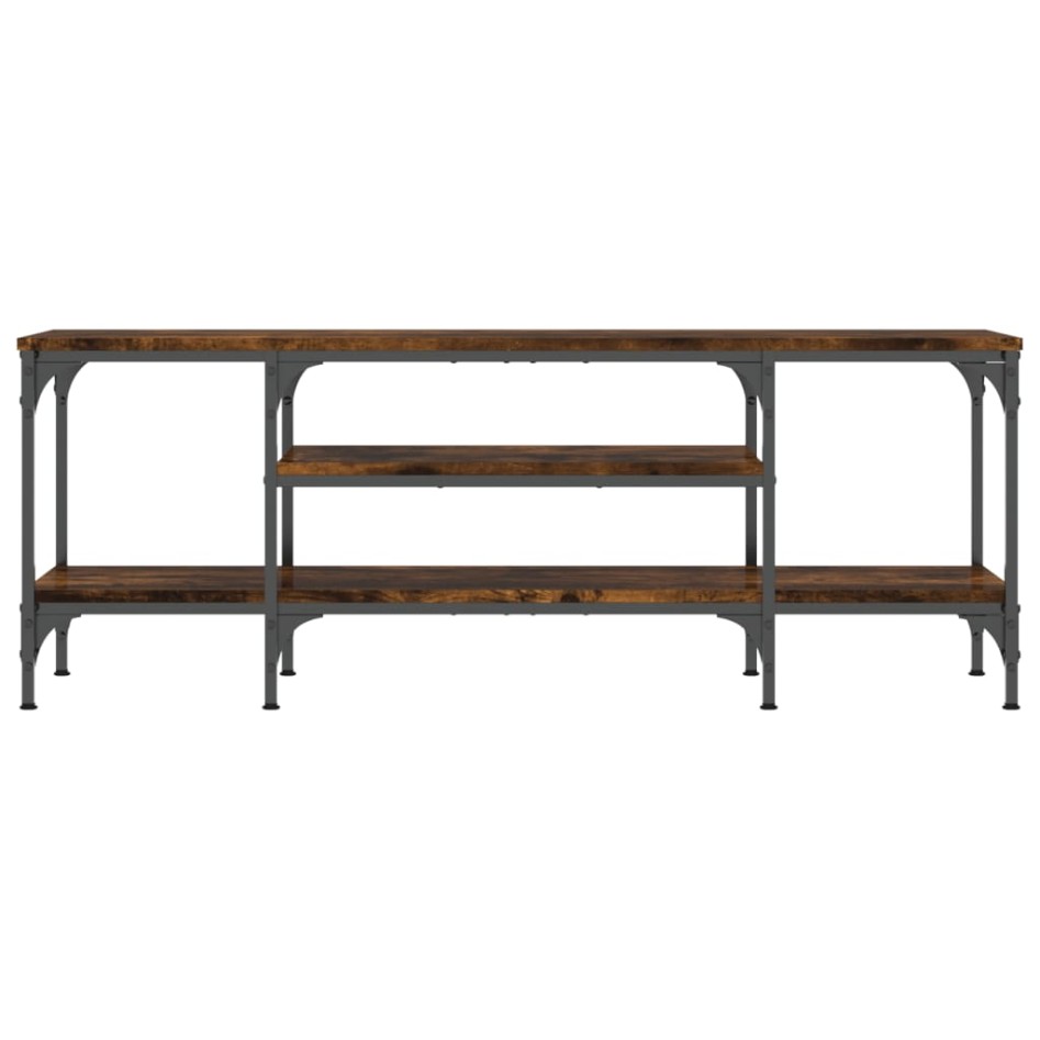 Mueble TV madera ingeniería y hierro roble ahumado 121x35x45