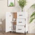 Aparador de madera contrachapada blanco brillante 69,5x34x90