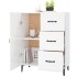Aparador de madera contrachapada blanco brillante 69,5x34x90