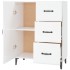 Aparador de madera contrachapada blanco brillante 69,5x34x90