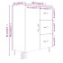 Aparador de madera contrachapada blanco brillante 69,5x34x90