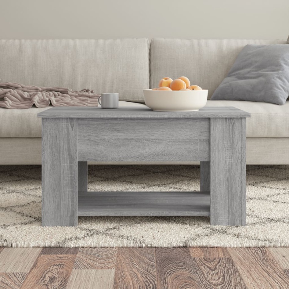 Mesa de centro madera de ingeniería gris Sonoma 79x49x41