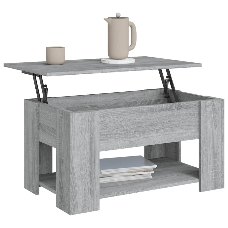 Mesa de centro madera de ingeniería gris Sonoma 79x49x41