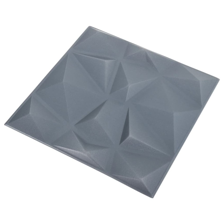 Paneles de pared 3D 24 unidades gris diamante 6 m² 50x50