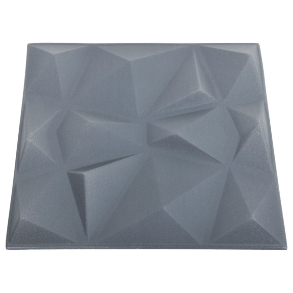 Paneles de pared 3D 24 unidades gris diamante 6 m² 50x50