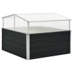 Invernadero de acero galvanizado gris antracita 100x100x77 cm