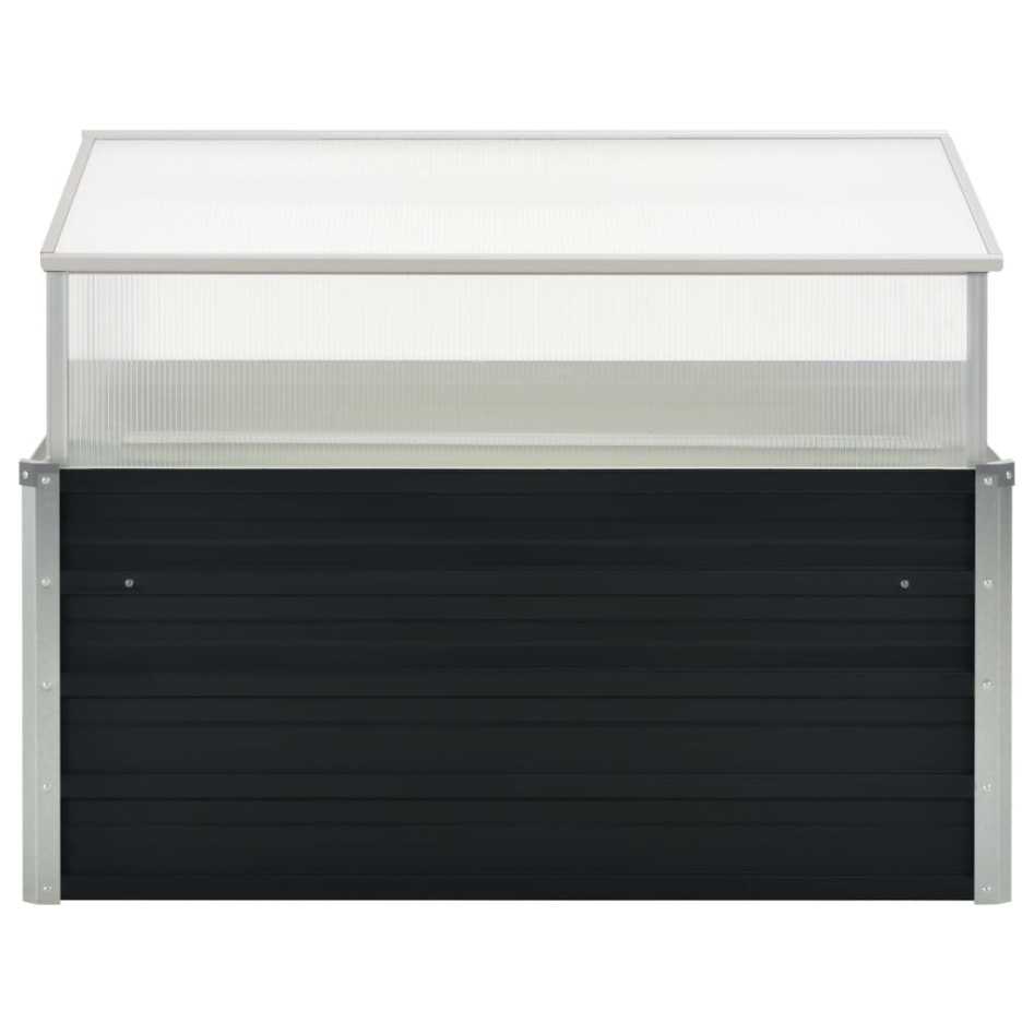 Invernadero de acero galvanizado gris antracita 100x100x77
