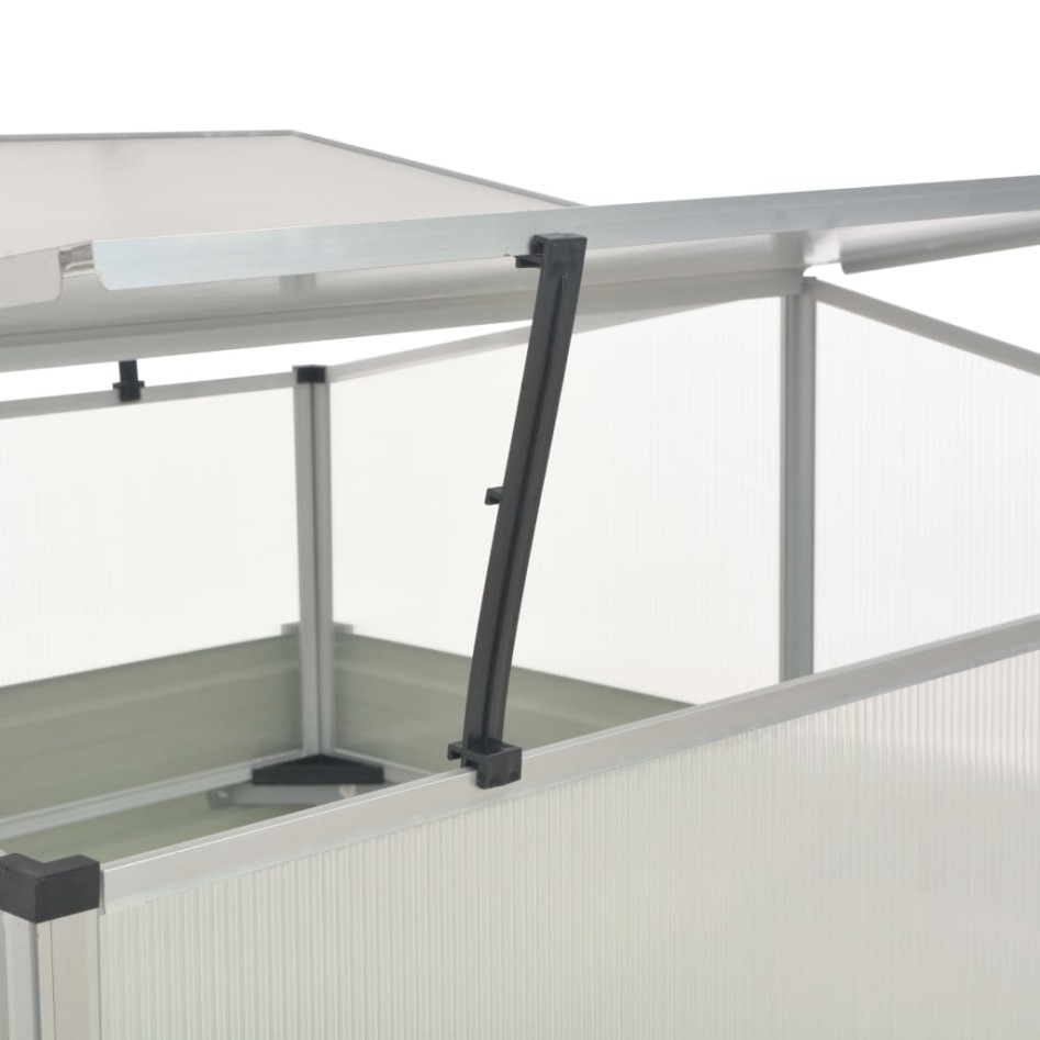 Invernadero de acero galvanizado gris antracita 100x100x77